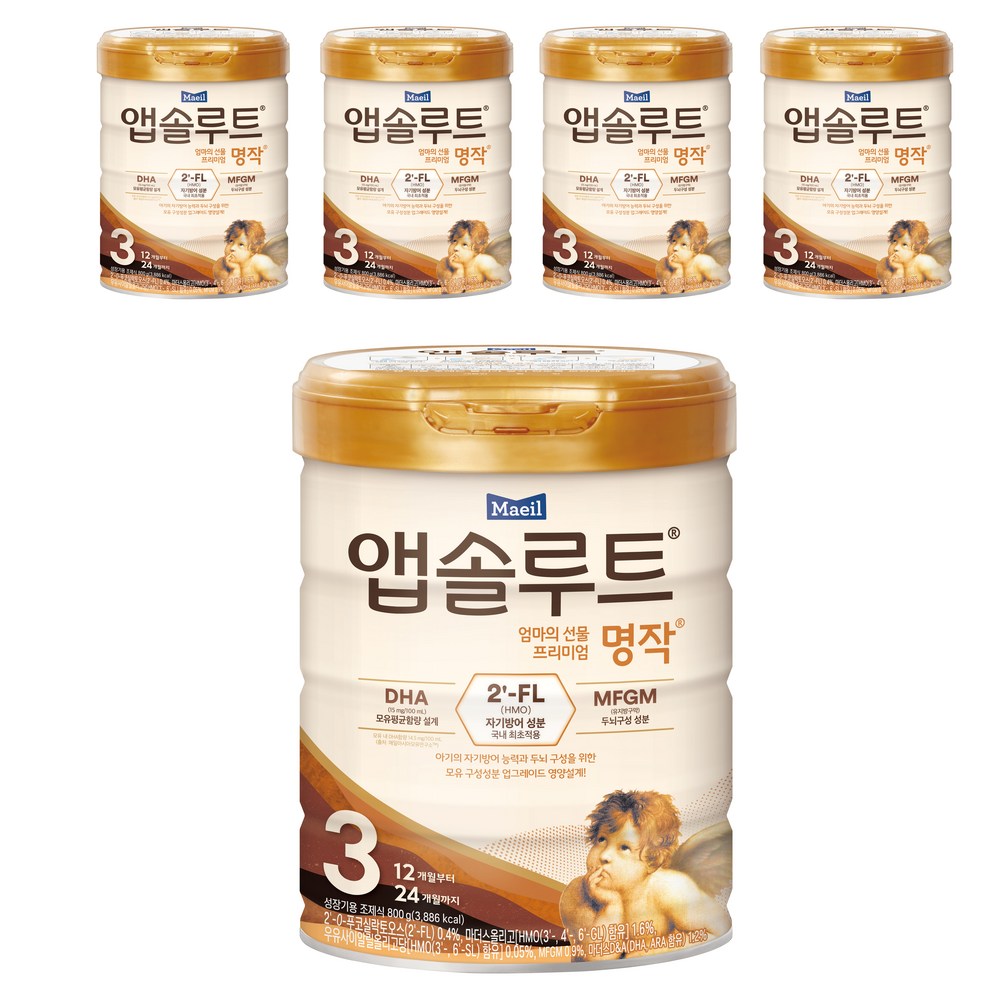 앱솔루트 엄마가 만든 프리미엄 명작 분유 3단계, 800g, 3개