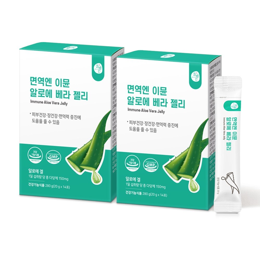 면역엔 이뮨 알로에 베라 젤리, 3개, 280g