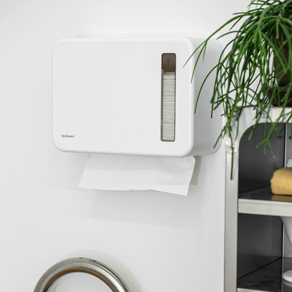 타공 없이 깔끔하게! 바이챈스 핸드타올 디스펜서로 위생적인 공간을 완성하세요.