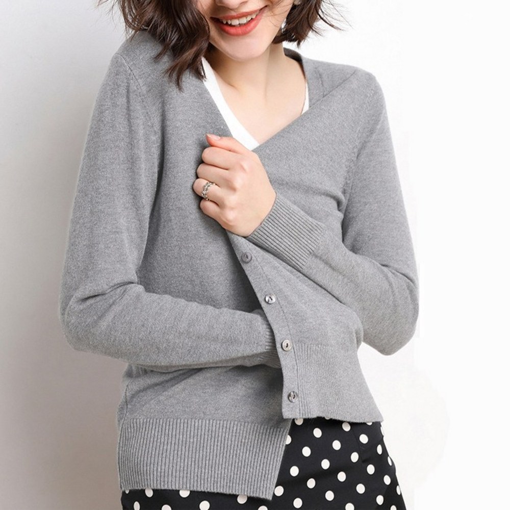 간절기 스타일 완성, 슬림소녀 브이넥 니트 가디건