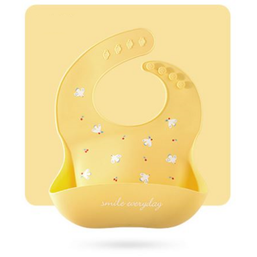 [당일출고] 아기 턱받이 실리콘 방수 자기주도 이유식 어린이집 코니 더마더 특허 침받이 무쉬, A타입-핑크토끼, 1개