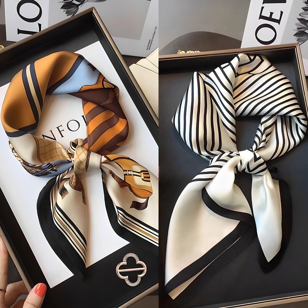 온더레드 사각 스카프로 완성하는 우아한 스타일