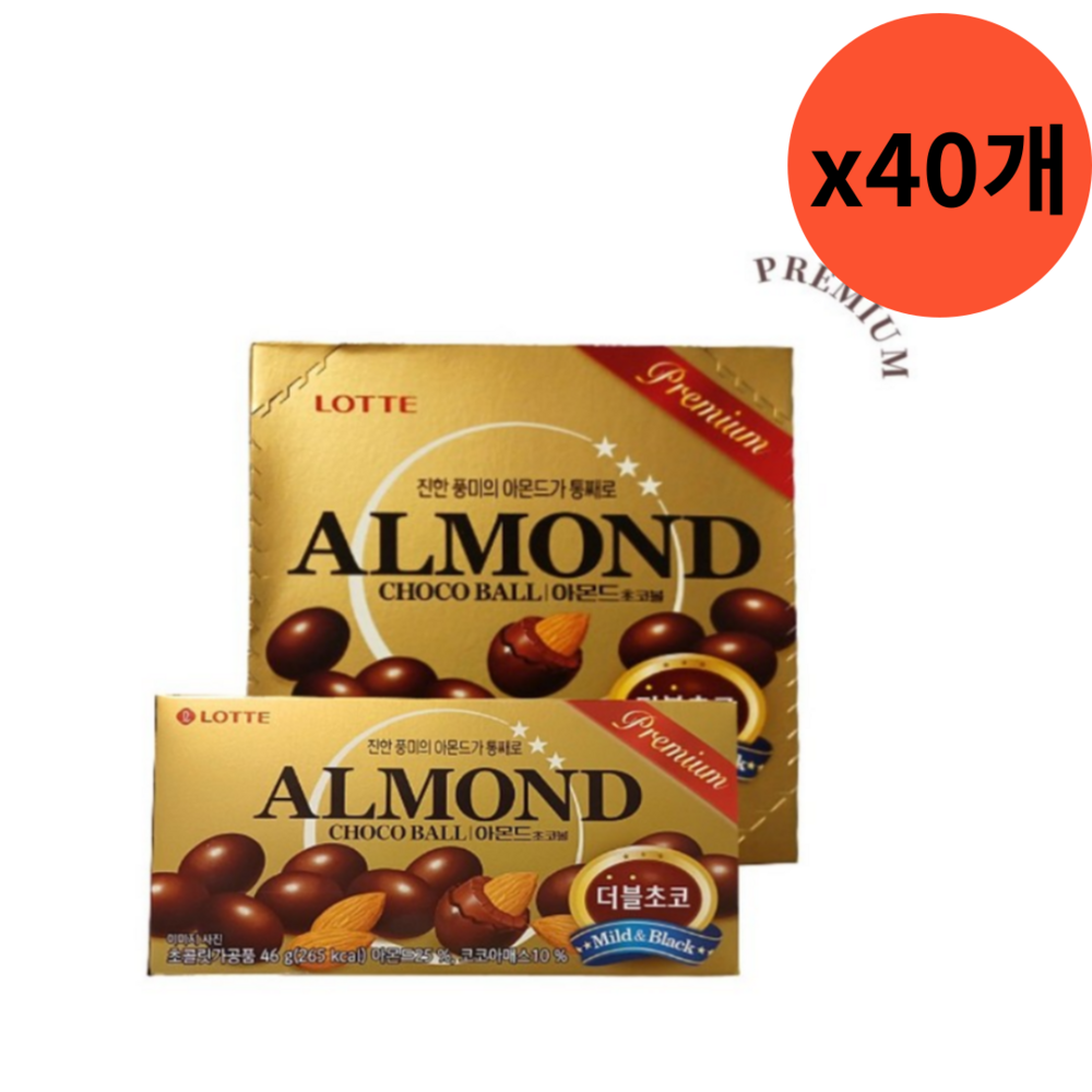 롯데 아몬드 초코볼, 46g, 24개