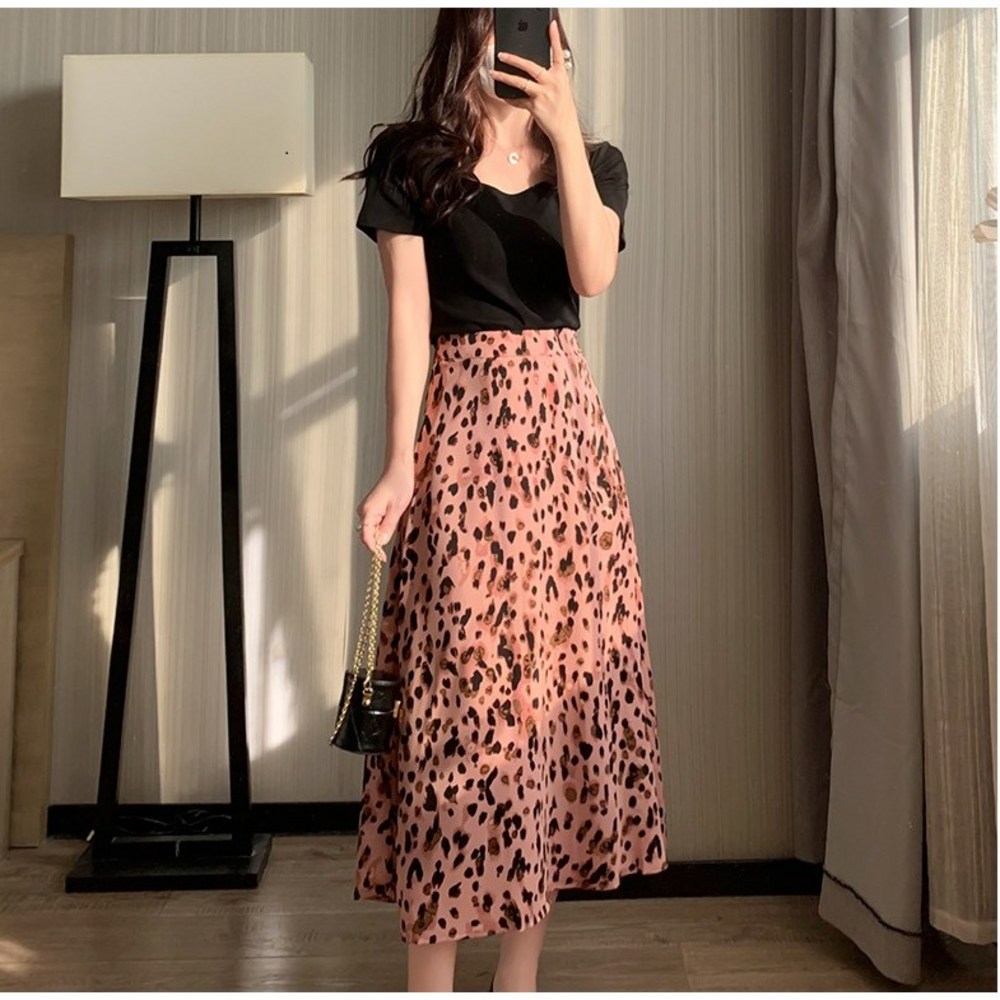 여름, 핑크 호피, 롱 스커트, 지금 바로 득템하세요!