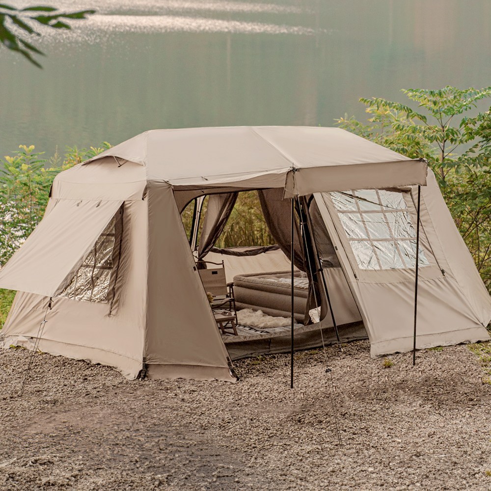 로티캠프 힐하우스 자동 대형 방수 감성 캠핑 그늘막 원터치 텐트 리뷰 힐하우스텐트