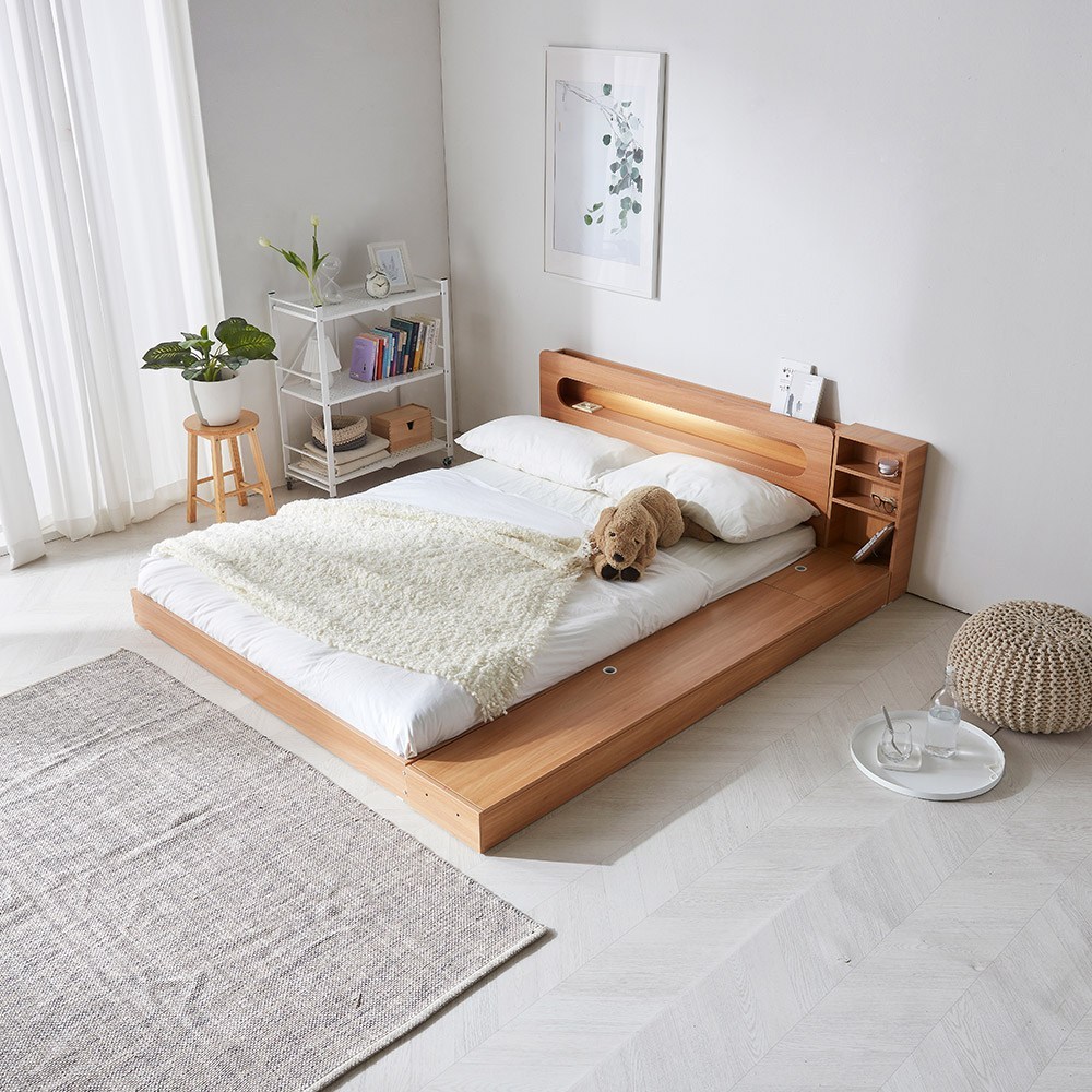 침실의 궁극적 편안함: 파로마 에밋 LED 저상형 수납형 침대