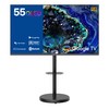 익스프레스럭 와이드뷰 4K UHD QLED 구글 스마트 TV + 이동식 스탠드 블랙 세트, 139cm(55인치), EKW551QA, 이동형 스탠드, 방문설치
