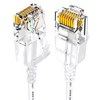 SAMZHE 울트라 슬림 CAT6A 초고속 기가 랜선, 화이트, 1개, 10m