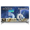 더함 4K UHD QLED MiniLED DLG 120Hz 로컬디밍 돌비 AI 구글 5.0 스마트 TV 방문설치, 191cm(75인치), UA751MINILED Google5.0 120Hz 2025C, 벽걸이형