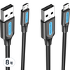 벤션 마이크로 5핀 USB 고속충전케이블, 0.5m, 블랙, 8개