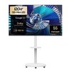 더함 4K UHD QLED 구글 5.0 이동식 TV 120Hz 스마트 TV + 삼탠바이미 이동식 TV 스탠드 울트라 세트, 140cm(55인치), UA551MINILED, 이동형 스탠드, 고객직접설치