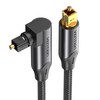 벤션 90도 회전형 하이파이 오디오 광 사운드바 Toslink 각대각 SPDIF 케이블, BKDBD-0.5m, 블랙, 1개