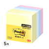 쓰리엠 포스트잇 알뜰팩 76 x 76 mm 654-5A, 파스텔4색, 500매, 5개
