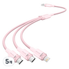 벤션 USB-멀티 3in1 충전케이블, 핑크, 5개, 1.5m