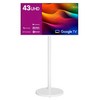 와이드뷰 4K UHD 화이트에디션 구글 스마트TV + V1 삼탠바이미 스탠드 세트, 109cm(43인치), GTWV430UHD, EKWBYME38, 이동형 스탠드, 고객직접설치