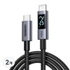 UGREEN 유그린 PD 240W C타입-C타입 LED 디스플레이 고속 충전 데이터 케이블 PD3.1 패브릭 초고속 충전 데이터 케이블 맥북 아이폰 삼성 샤오미 호환 PPS지원, 2개, 블랙, 0.5m