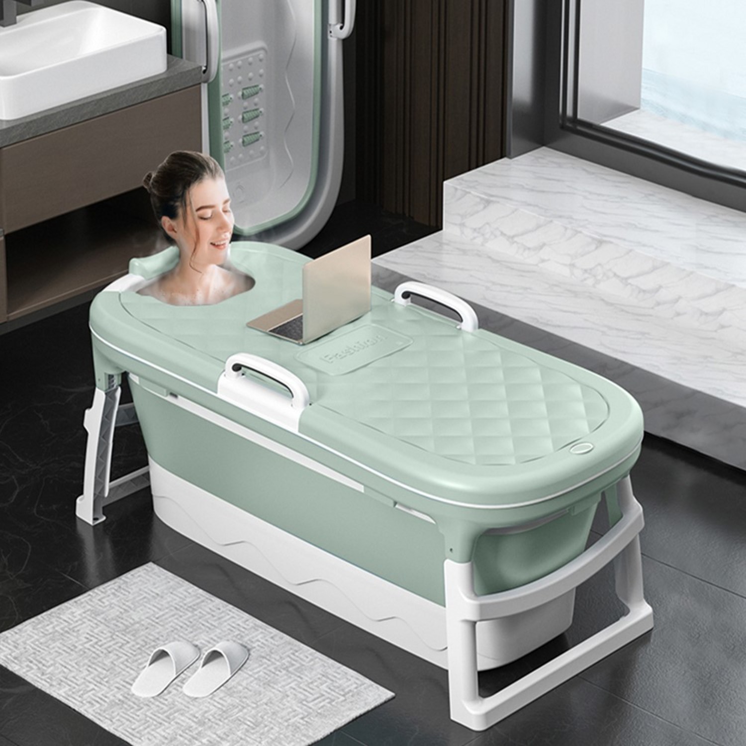 편안한 휴식을 위한 코멧 홈 폴딩 이동식 반신욕조