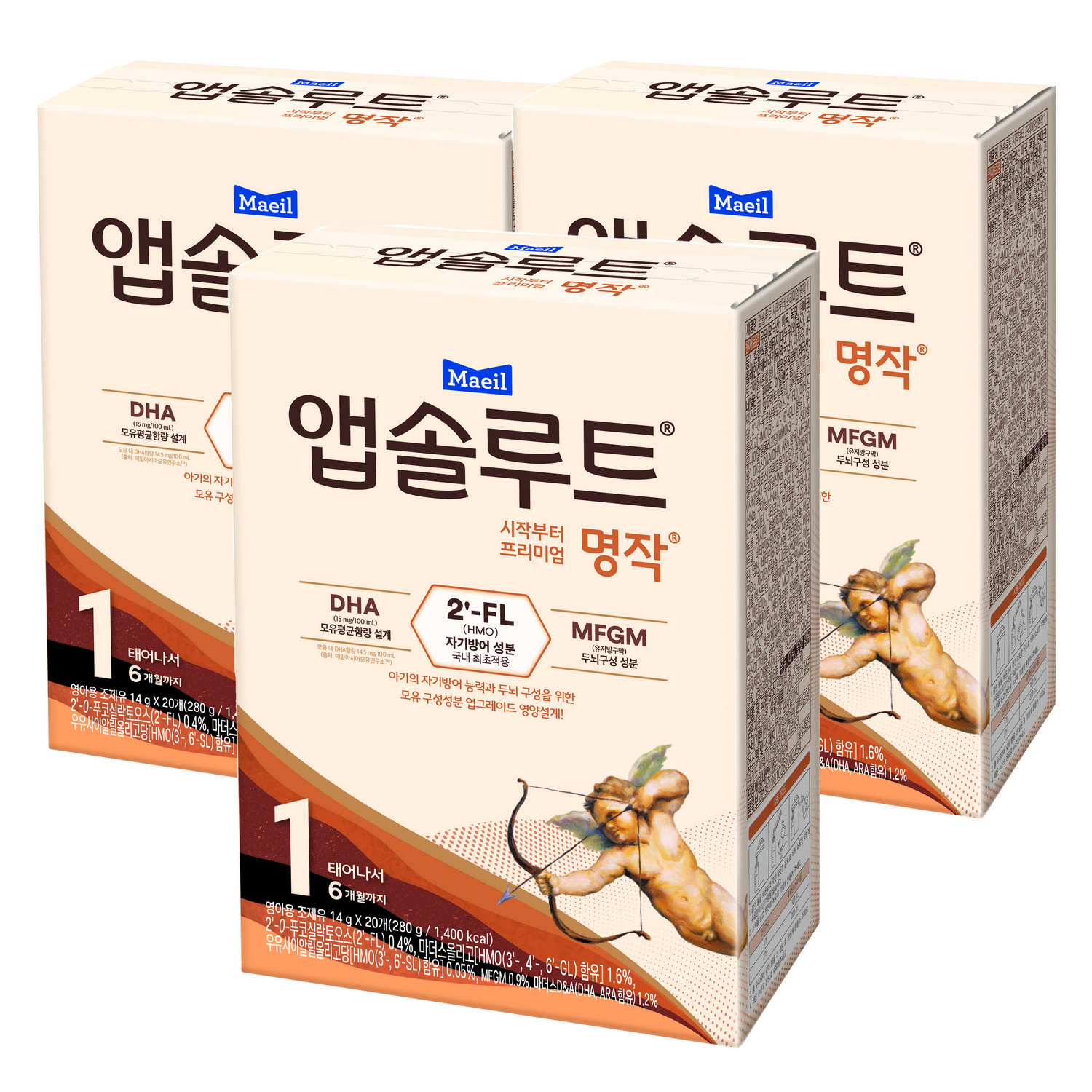 앱솔루트 프리미엄 명작 분유 1단계, 800g, 3개