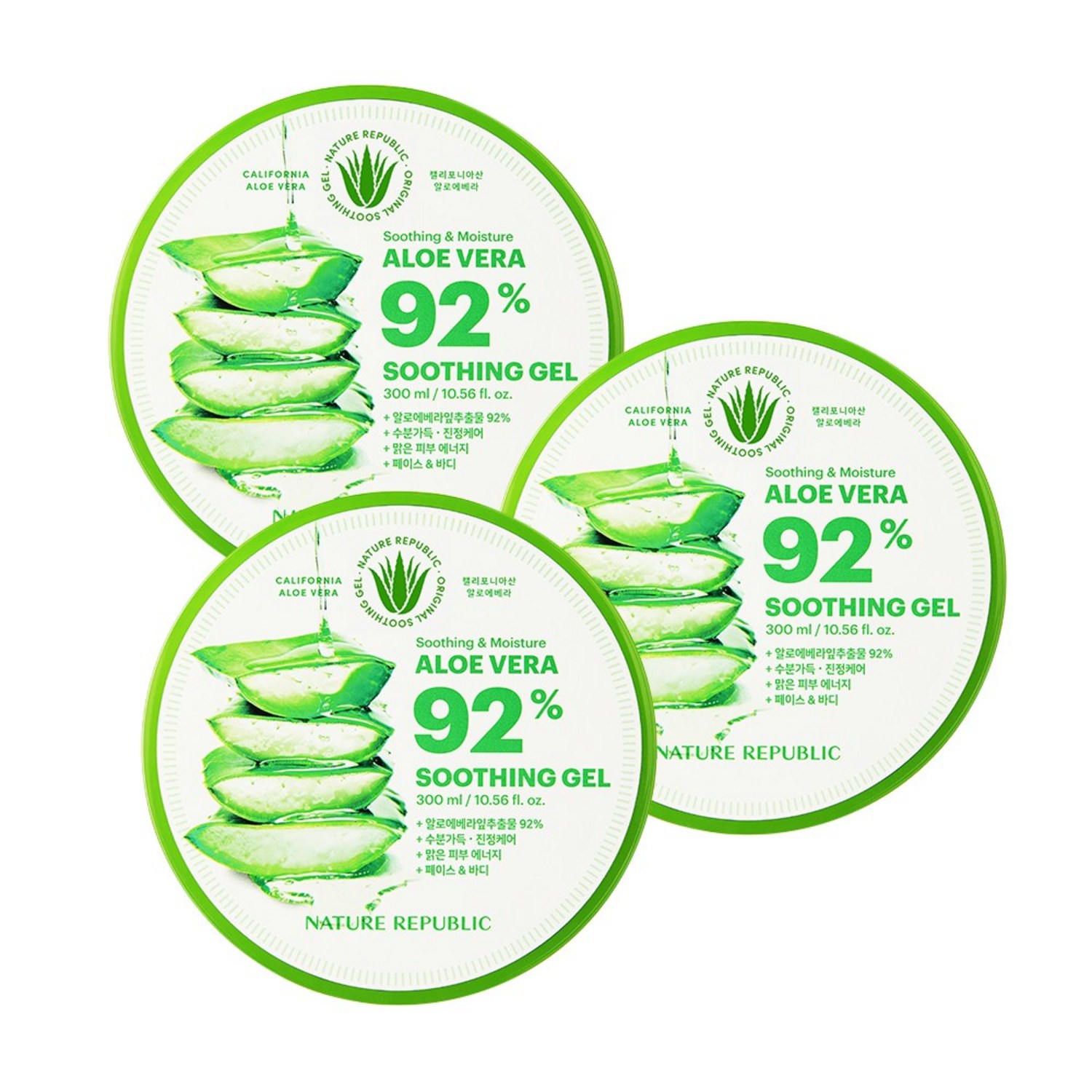 여름의 필수품, 진정과 보습의 콤보: 네이처리퍼블릭 알로에베라 수딩젤 3팩!