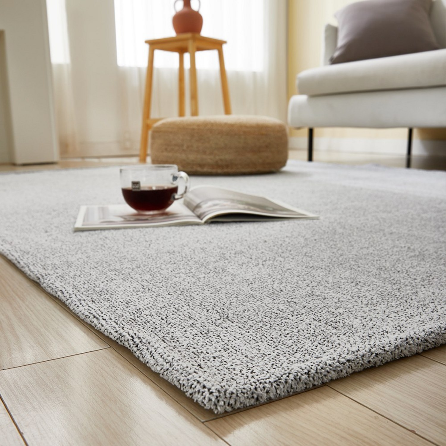 모몽 워셔블 먼지없는 사계절 거실 사각 원형 러그 사용기 카페트매트
