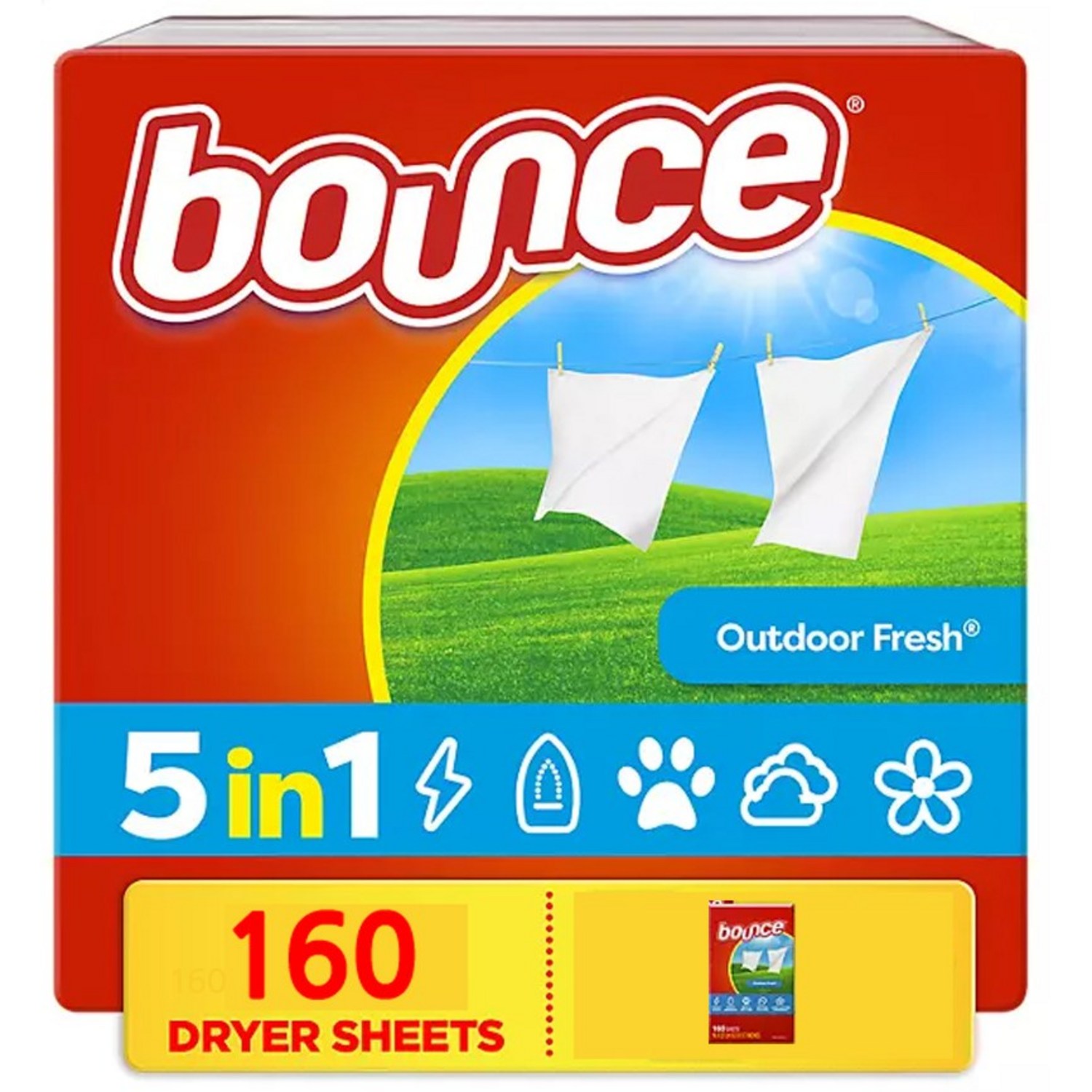 바운스 건조기 섬유유연제 드라이시트 프레쉬 160시트, 1개