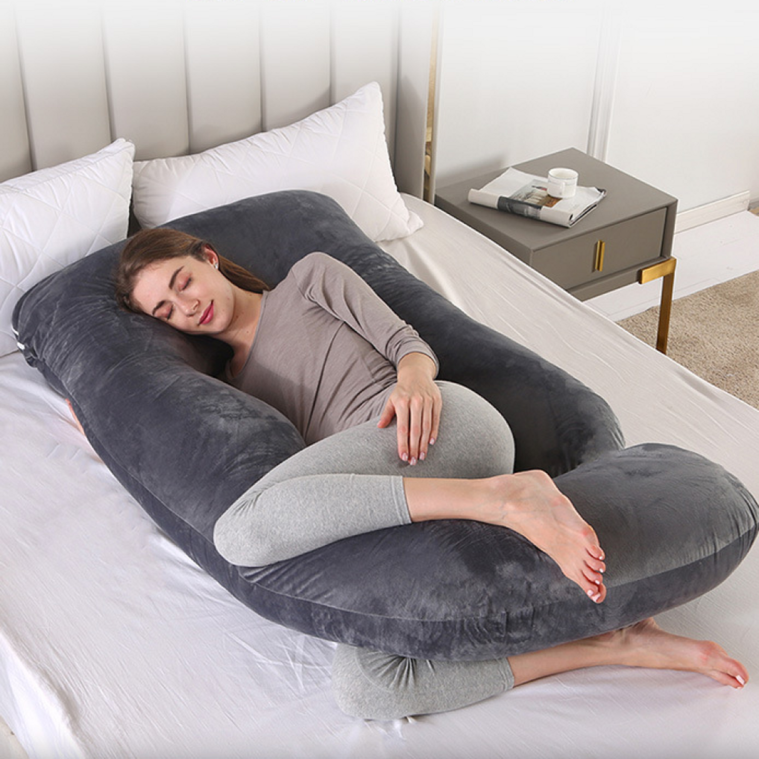 안락한 수면을 위한 완벽한 포옹: 홈잉 U자 바디필로우