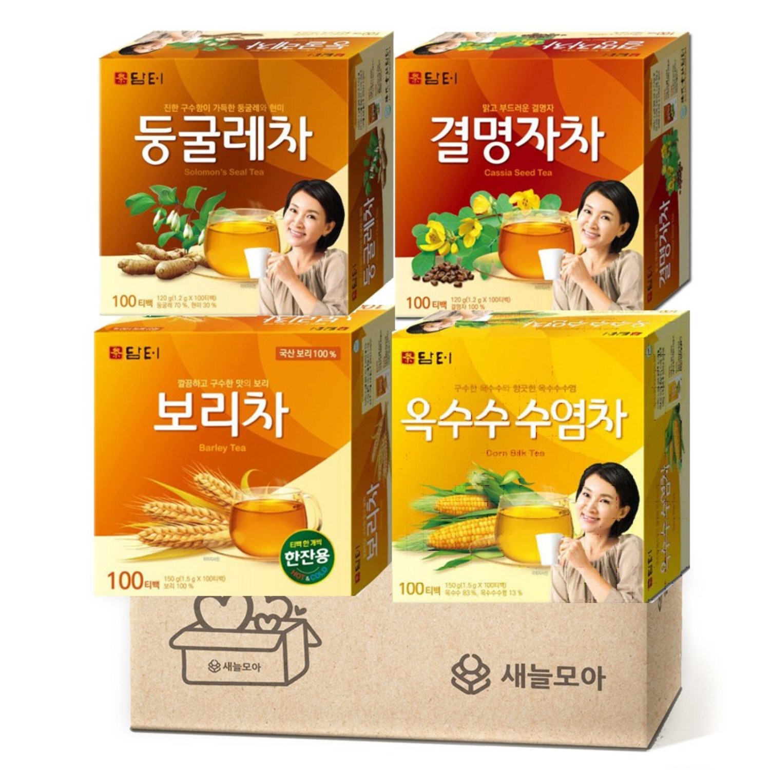 새늘모아 담터 차 4종(둥글레차 옥수수차 보리차 결명자차)