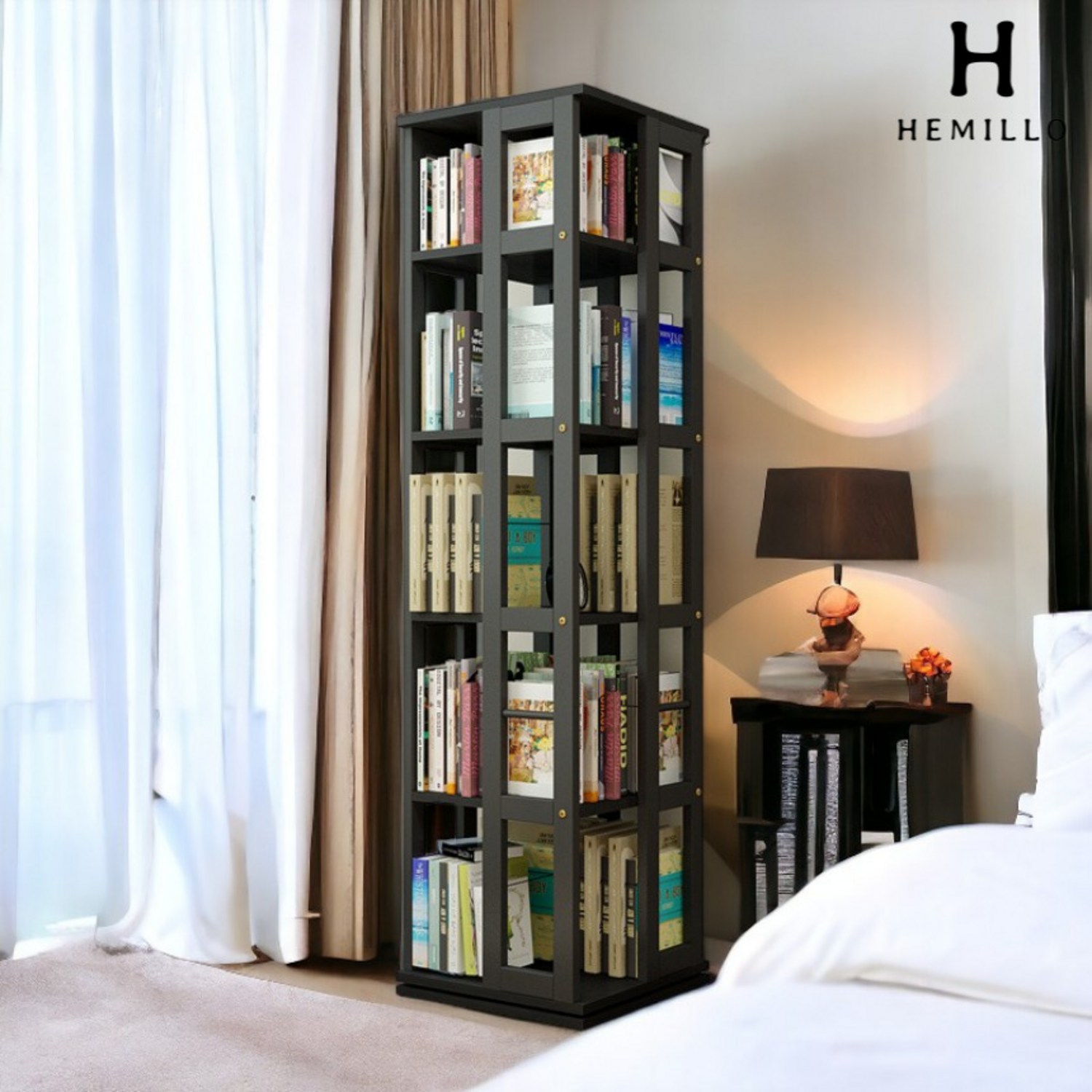 공간 극대화를 위한 혁신적인 서재 철제 회전책장!