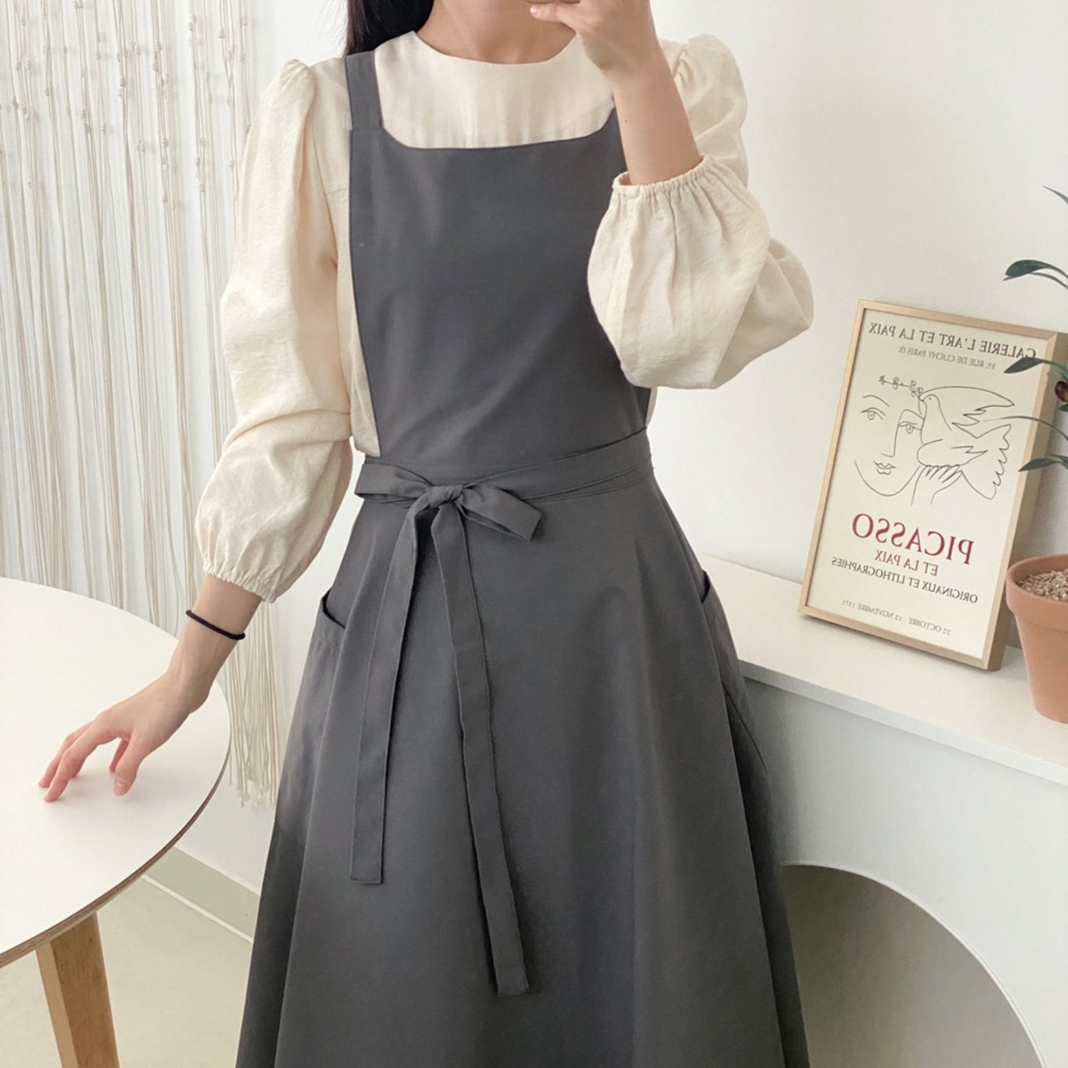 빗속에서도 우아함을! 한스데이 리나 방수 플레어 원피스 앞치마