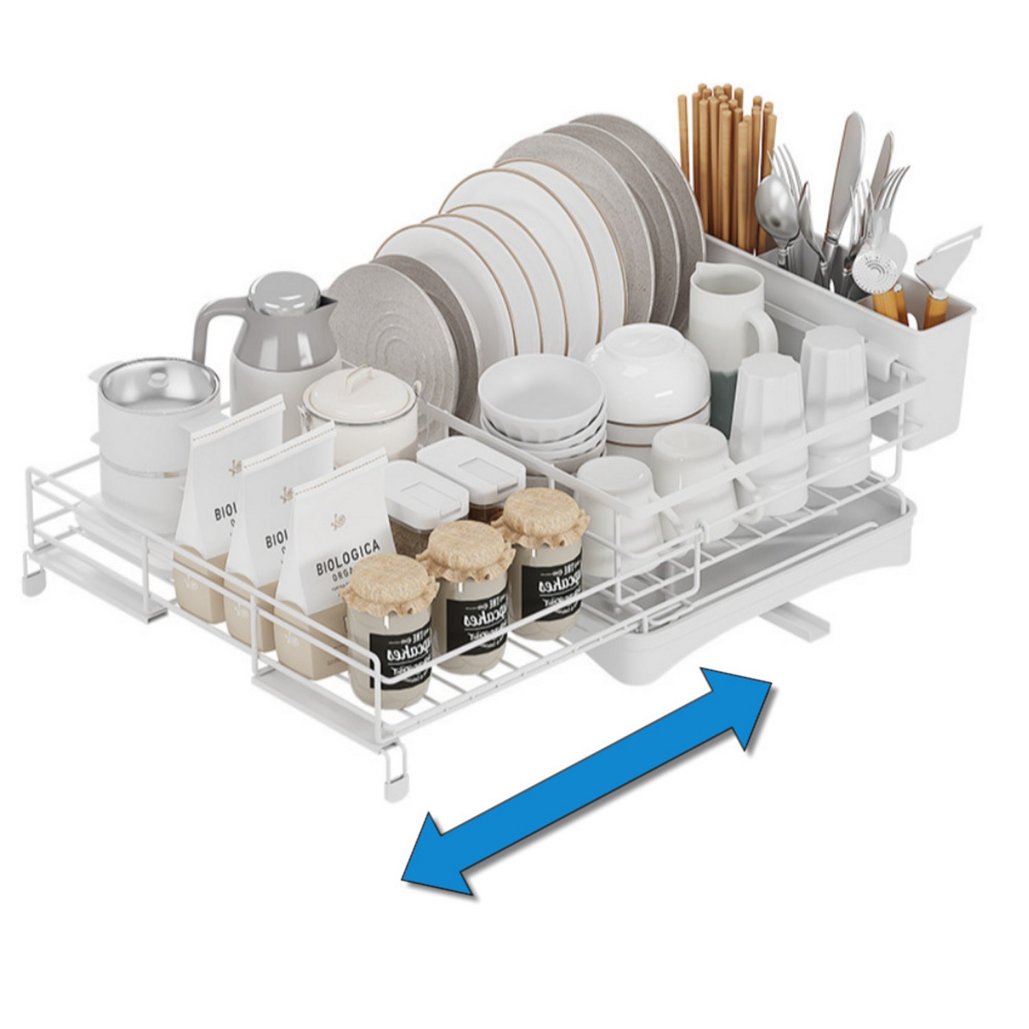 좁은 주방 공간에 펼쳐지는 마법, 앙투앙 확장형 식기 건조대