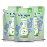 아이깨끗해 항균 거품 핸드솝 청포도 리필, 450ml, 3개