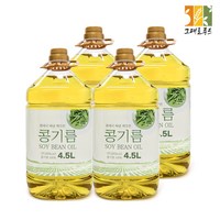 대두유 18L 콩기름100% 식용유 업소용 대용량, 4.5L, 4개