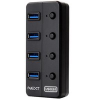 4포트 USB3.0 허브 NEXT 704U3 유전원, 블랙