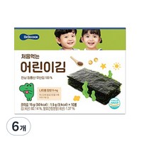 베베쿡 처음 먹는 어린이김, 15g, 6개, 오리지널