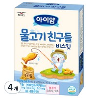 아이얌 비타민마을 물고기 친구들 유아 영양간식, 60g, 4개