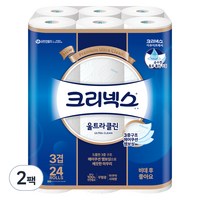 크리넥스 울트라클린 3겹 천연펄프 고급롤화장지, 25m, 24개입, 2개