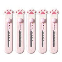 귀차냥 언박싱 커터칼, 핑크, 5개