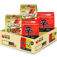 농심 신라면 5p x 2개 + 짜파게티 5p x 2개 세트, 1세트