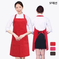 미니 도트 패턴 앞치마 목걸이형 원데이 쿠킹 클래스, 브라운(sfwc05), 1개