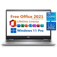 Dell 델 Inspiron 15 비즈니스 노트북 라이프타임 라이센스가 있는 무료 Microsoft 마이크로소프트 Office 2021 15.6 FHD 디스플레이 Intel 4, 16GB RAM | 512GB PCIe SSD_i5-1