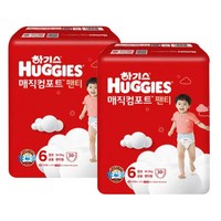 하기스 매직컴포트 팬티형 기저귀 남여공용 점보형, 6단계, 60매