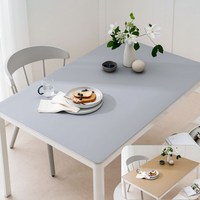 (16colors 11size) 깐깐공주 100% 방수 가죽 식탁보 테이블보 식탁매트 테이블매트, 120x80cm, 양면-12 (Gray+LightGold), 1개