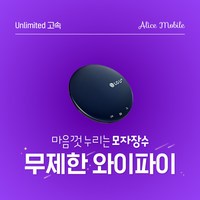 [앨리스와이파이] 포켓와이파이 무제한 에그 국내 휴대용 공유기 LTE 라우터, 1개