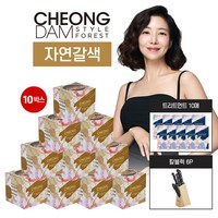 청담스타일 살롱컬러X10+트리트먼트 8mlX10+칼블럭 6종, 1개, 다크브라운(어두운갈색)