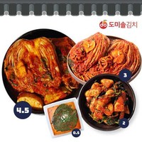 도미솔 포기4.5kg+보쌈김치3kg+총각김치2kg+깻잎김치0.5kg 총10kg, 1개