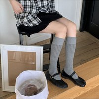 발레코어 타비슈즈엔 마이삭스핏 굵은골 타비 니삭스( knee high socks ), 그레이, 1개