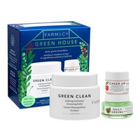 Farmacy Green House 스킨케어 선물 세트 - 페이셜 스킨 케어 제품 미니 사이즈 - 그린 클린 메이크업 리무버 및 데일리 그린 모이스처라이저 포함, 3 Piece Set, 1개