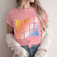 줌바티 Zumba 줌바웨어 단체복 운동복 줌바댄스 줌바 방송댄스복 줌바댄스복장 줌바반팔티, 03_핑크