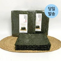 울돌목 두번 구운 파래김 50매+50매 무조미 구운김, 단품, 2개