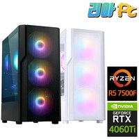 리아PC 조립 컴퓨터 AMD 게이밍 PC 데스크탑, R5 7500F + RTX 4060 Ti, Free DOS, 1TB, 32GB, 블랙